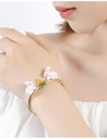 Enamel Glazed Cute Bunny Rabbit Carrot Adjustable Bracelet 18K Gold Plated