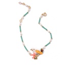 Enamel Glazed Owl Zircon Chain Bracelet 18K Gold Plated