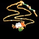 Enamel Snow Owl Baby Crystal Owl Necklace /Clavicle Chain