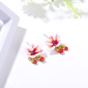 Flower 925 Silver Needle Enamel Earrings Jewelry Stud Clip Hook Earrings