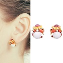 Flower Little Snake Enamel Earrings Jewelry Stud Clip Hook Earrings