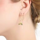 Dolphin Fish Tail Long Tassel Enamel Earrings