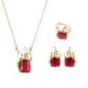 Enamel Glazed Cute Snow Wolf Imitation Pearl Crystal Rubycon Earrings Gold Plated Copper