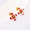 Four Leaf Flowers Enamel Earrings Jewelry Stud Earrings