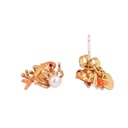 Orange Fish Coral And Pearl Enamel Earrings