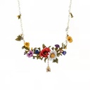 Blooming Flowers Enamel Collar Necklace