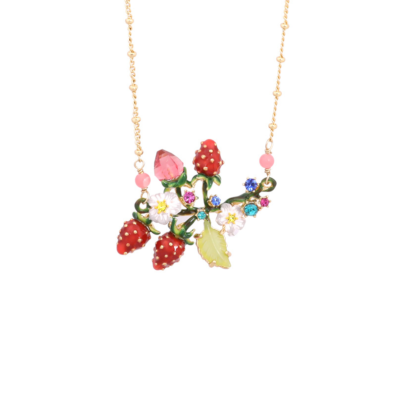 Winter Monet Garden Series Fresh Feeling Lotus Ladybug Necklace  Pendant