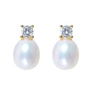 Freshwater Pearl And Crystal Bridesmaid Wedding Stud Earrings