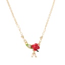 Rose And Pearl Enamel Necklace