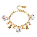 Enchanted Encounters Rabbit Bunny And Leaf Enamel Charm Bracelet Jewelry Gift