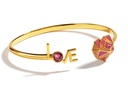 Enamel Glazed Heart Love Inlaid Zircon Bracelet 18K Gold Plated