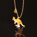 Kangaroo Pendant Enamel Necklace