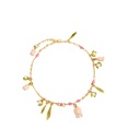 Orchid Flower Leaf Enamel Thin Bracelet