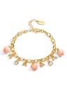 Fruit Peach Strawberry Orange And Crystal Enamel Charm Bracelet