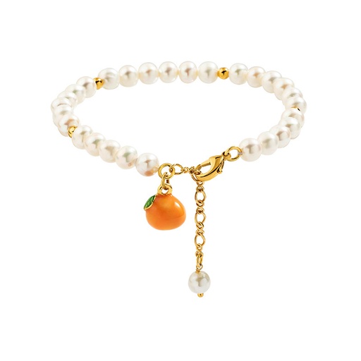 Enamel Fruit And Freshwater Pearl Bracelet