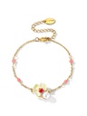 Butterfly Orchid Blossom Flower Pearl Enamel Thin Bracelet