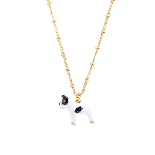 Cute Puppy Dog Enamel Pendant Necklace