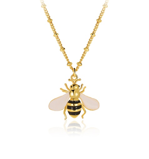 Bee Enamel Pendant Necklace Jewelry Gift