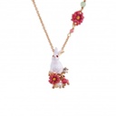 Rabbit on Flowers Pendant Necklace