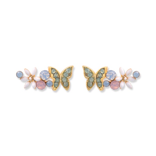 Butterfly Flower Enamel Stud Earrings