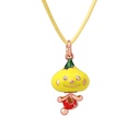 Fruit Pendant Hand Painted Enamel Collarbone Chain Necklace