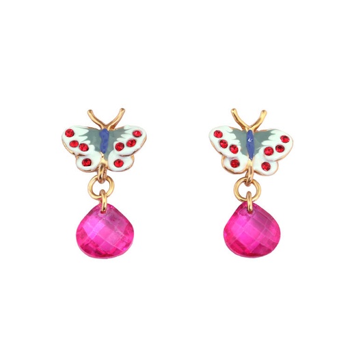 Butterfly Red Water-drop Enamel Earrings Jewelry Stud Earrings