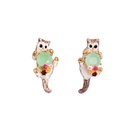 Cat Kitty And Stone Enamel Stud Earrings