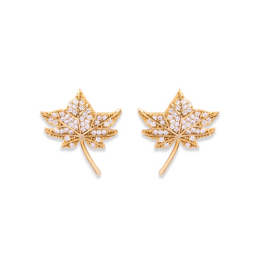 Maple Leaves Enamel Earrings Jewelry Stud Earrings