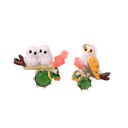 Owl And Stone Asymmetrical Enamel Earrings