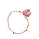 Pink Flower Geometric Irregular Enamel Glazed Opening Bracelet