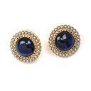 Inlaid Pearl Stone Retro Vintage Stud Earrings