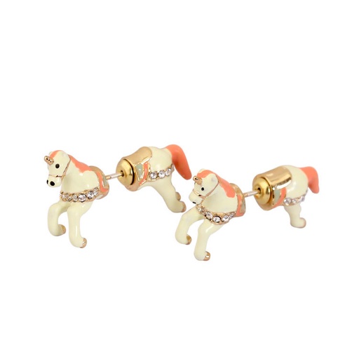 Unicorn Zircon Enamel Earrings Jewelry Stud Earrings