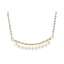 Freshwater Pearl Smile14K Gold Plated Collarbone Necklace