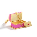 Pink Box Envelope With Heart Enamel Necklace Key Pendant With Chains