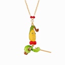 Corn Pendant Enamel Necklace